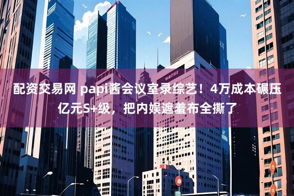 配资交易网 papi酱会议室录综艺！4万成本碾压亿元S+级，把内娱遮羞布全撕了